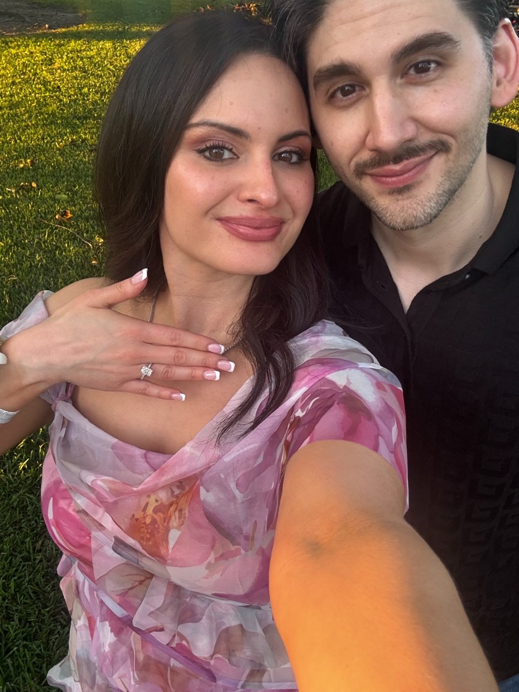 Iviani showing her engagement ring