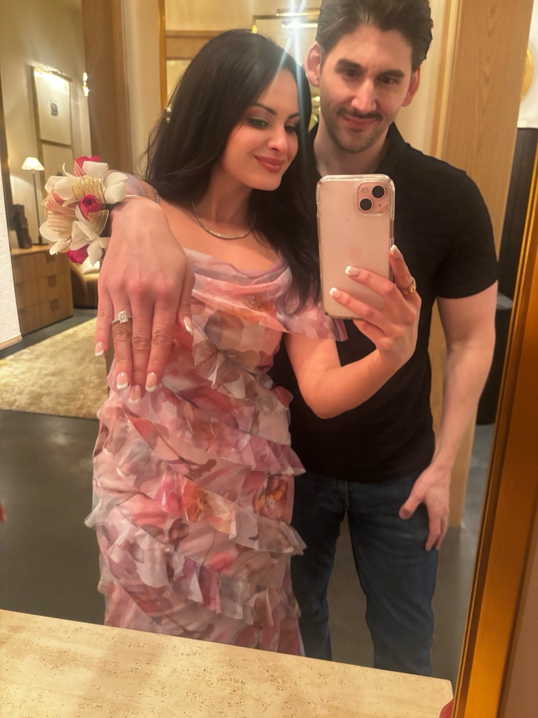 Iviani and Joey celebrating their engagement